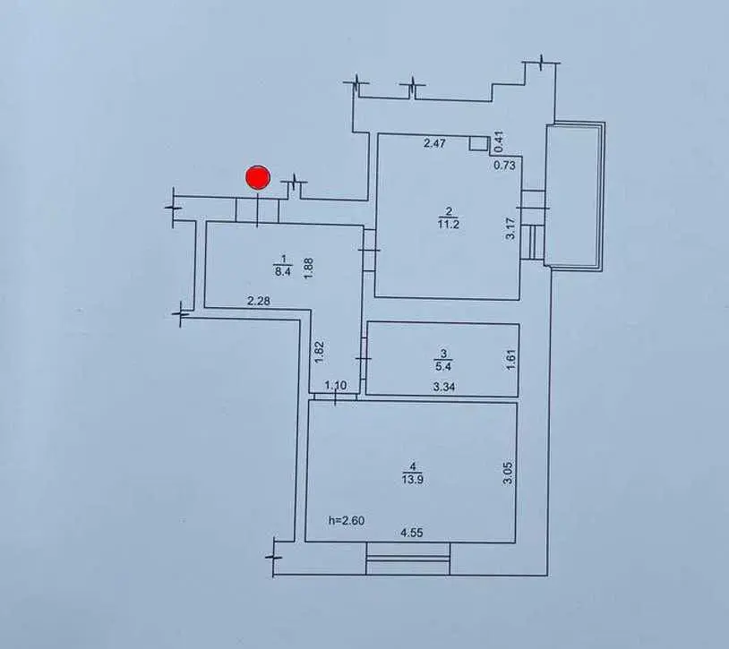 Зображення Продаж 1 - кімнатної квартири, площею - 42 кв.м., мікрорайон - Алмазний