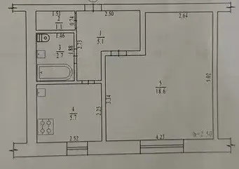 Зображення Продаж 1 - кімнатної квартири, площею - 31 кв.м., район - Диканський